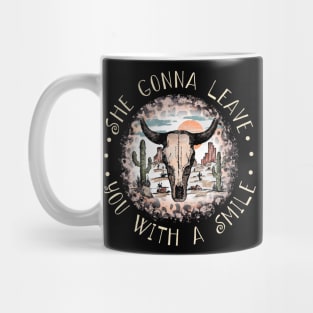 She Gonna Leave You With A Smile Bull Skull Cactus Mug